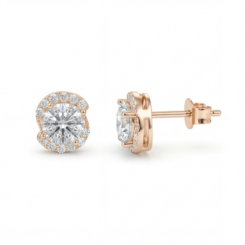 Divine Dots - orecchini a lobo con moissanite