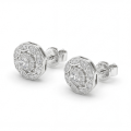 Double Halo - orecchini a lobo con moissanite e montatura halo