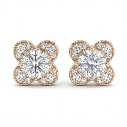 Moissanite Blooms - orecchini a lobo con moissanite