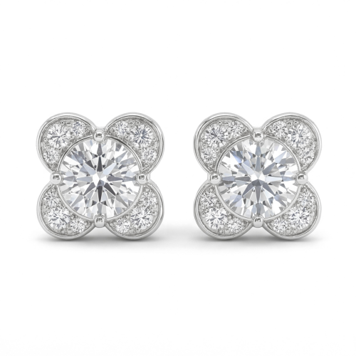 Moissanite Blooms - orecchini a lobo con moissanite