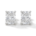 Lustrine - orecchini a lobo con moissanite dal taglio radiant