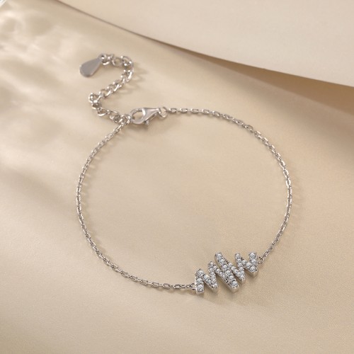 Spiralux - bracciale regolabile con moissanite e simbolo con pavé