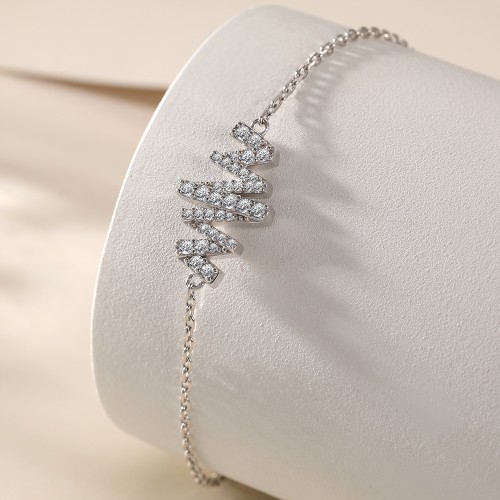 Spiralux - bracciale regolabile con moissanite e simbolo con pavé