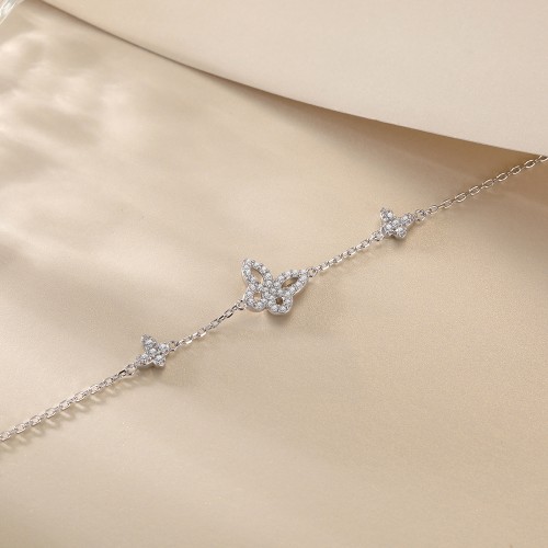 Orchidea - bracciale con moissanite di taglio marquise e motivi floreali