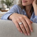 Mosaic - anello con cinque pietre in moissanite taglio smeraldo
