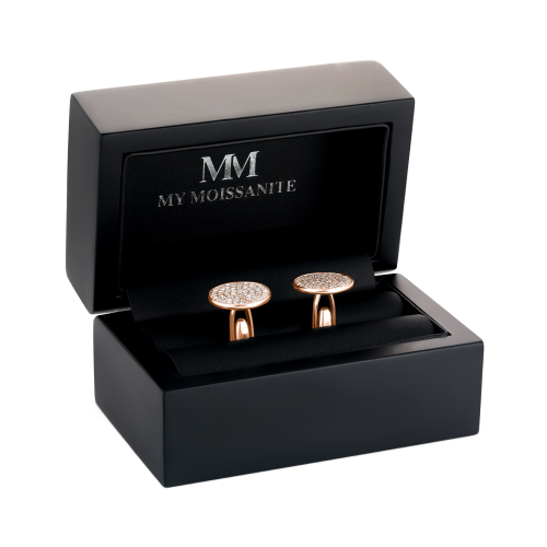 Luxon - gemelli con moissanite e incastonatura a pavé
