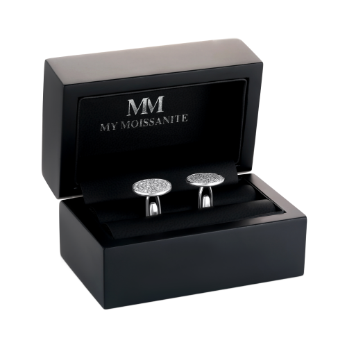 Luxon - gemelli con moissanite e incastonatura a pavé