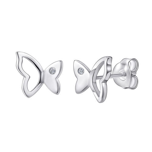 Butterfly Beauty - orecchini a lobo con moissanite