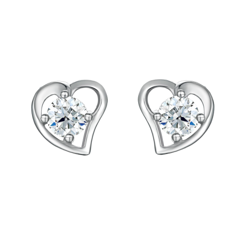Etheria - orecchini a lobo con moissanite a cuore