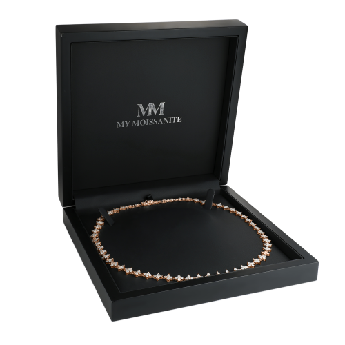 Pentara - collana tennis con moissanite e incastonatura a pavé