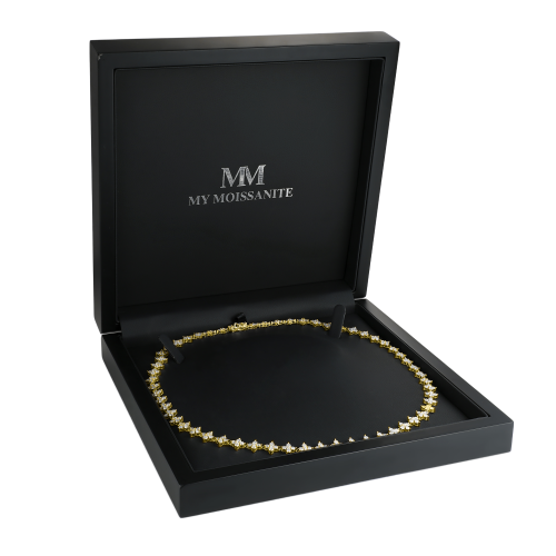 Pentara - collana tennis con moissanite e incastonatura a pavé