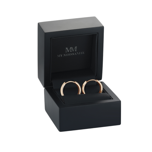 Glintique - orecchini a cerchio huggie con incastonatura a pavé di moissanite e chiusura a cerniera