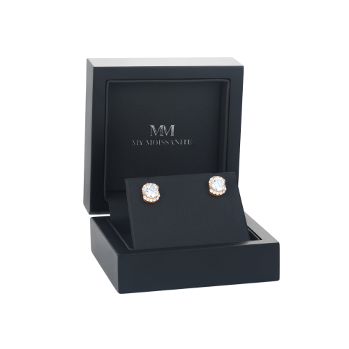 Divine Dots - orecchini a lobo con moissanite