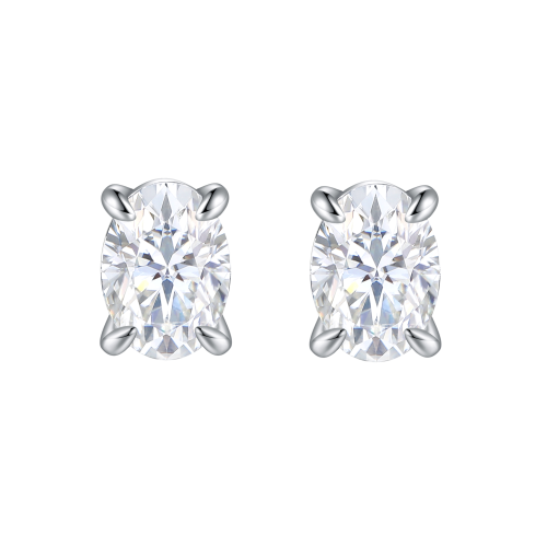 Ovalis – orecchini a lobo con moissanite ovale
