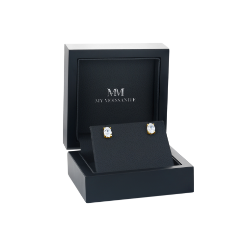 Ovalis – orecchini a lobo con moissanite ovale