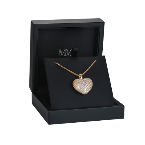 Serenade - ciondolo a cuore con pavé di moissanite