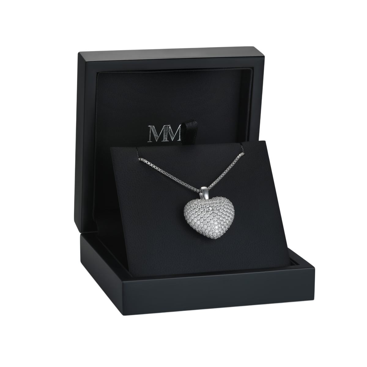 Serenade - ciondolo con moissanite a cuore e pavé