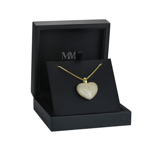 Serenade - ciondolo a cuore con pavé di moissanite