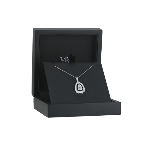 Pendula – ciondolo con moissanite a goccia ed elegante doppia corona di pietre